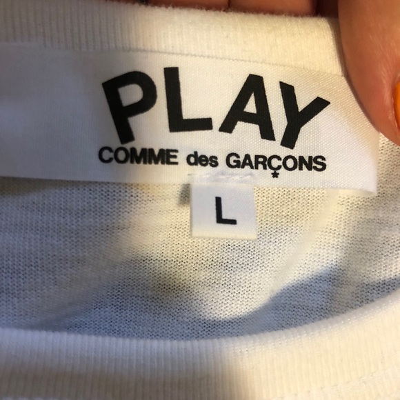 Comme des garçons play white hearts tshirt - Picture 3 of 7